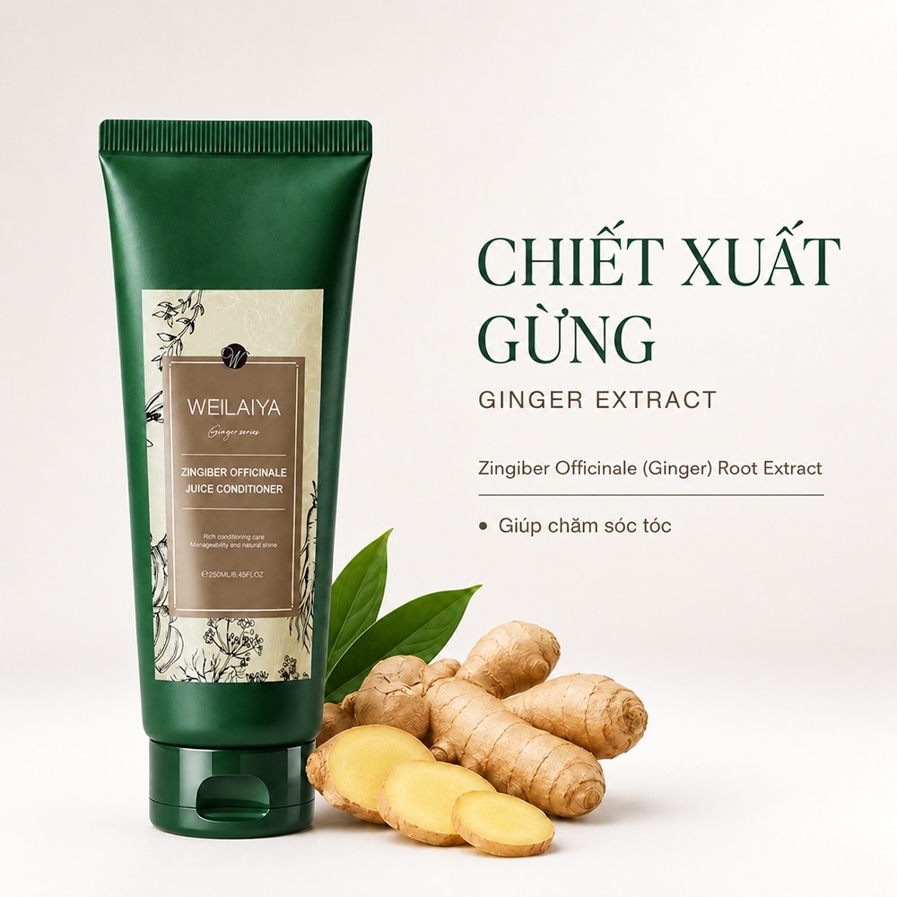 Dầu Xả Weilaiya Zingiber Officinale Juice Conditioner Gừng Nâu 250ml image