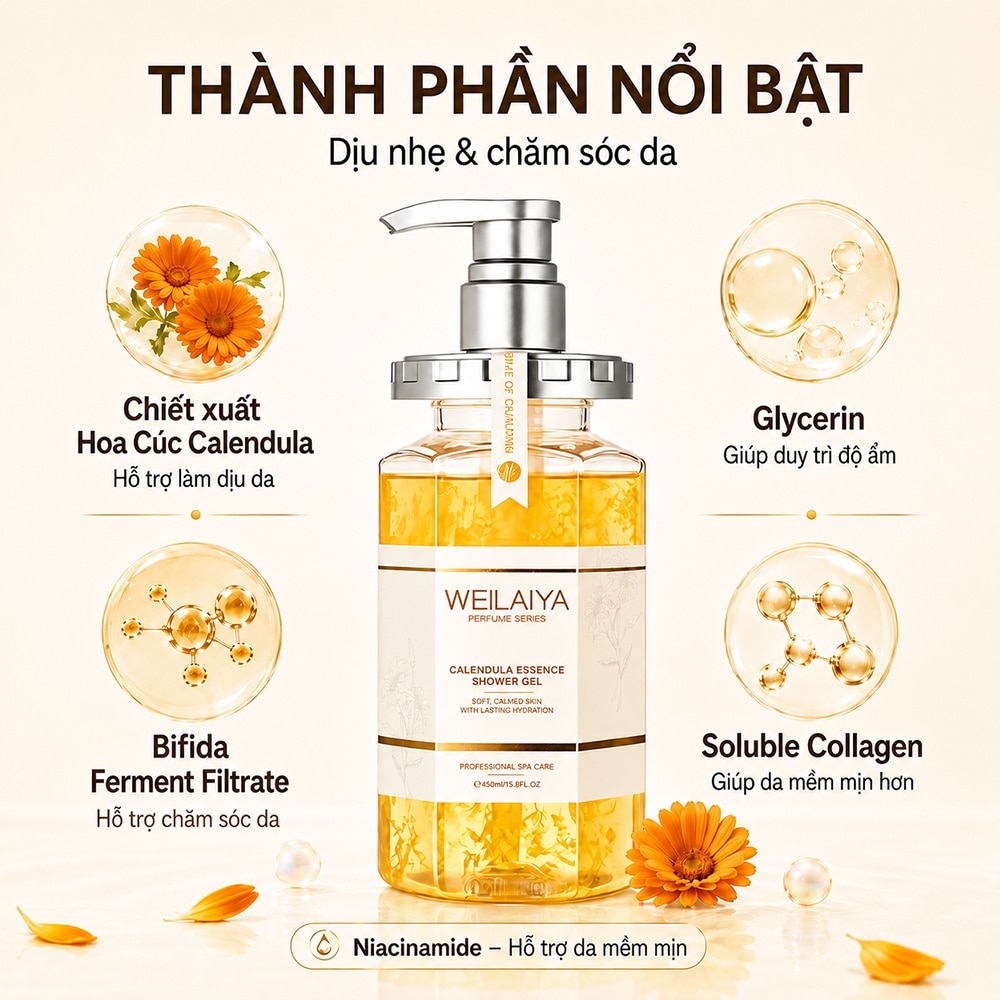 Weilaiya Calendula Essence Shower Gel 450ml image