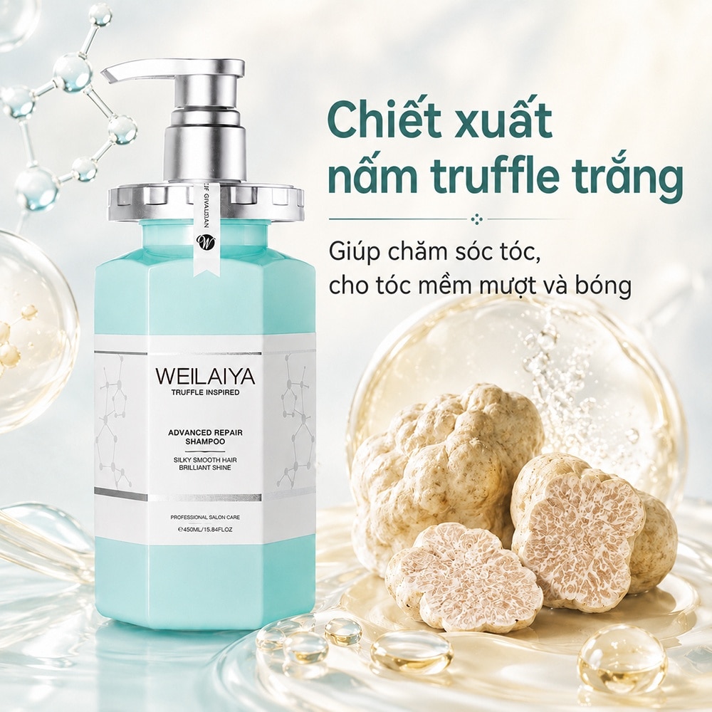 Dầu Gội Chăm Sóc Tóc Hư Tổn Chuyên Sâu Weilaiya Advanced Repair Shampoo Nấm Truffle 450ml image