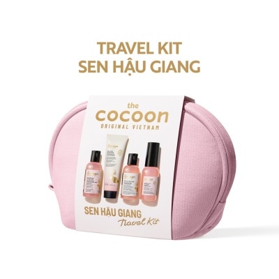 COCOON Combo Cocoon Sen Hậu Giang Travel Kit (Nước Tẩy Trang+Sữa Rửa Mặt+NướcCânBằng+Tinh Chất Xịt 50ml+Ví) image