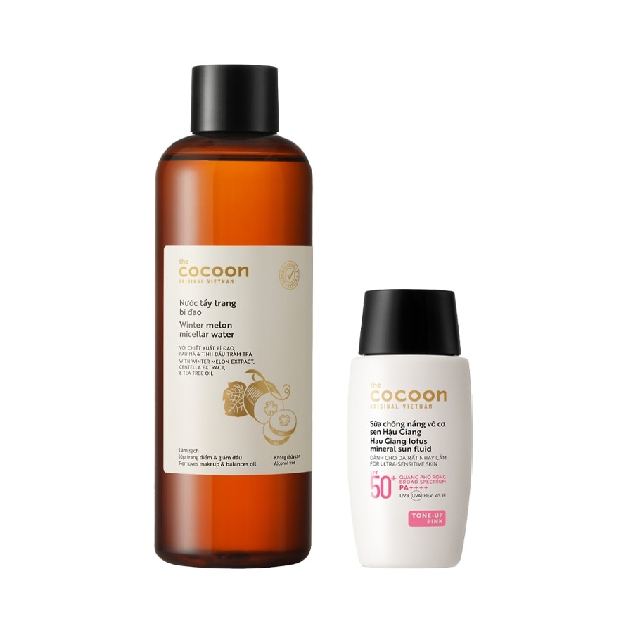 Cocoon Combo (Winter Melon Micellar Water 500ml + Hau Giang Lotus Mineral Sun Fluid 50ml) image