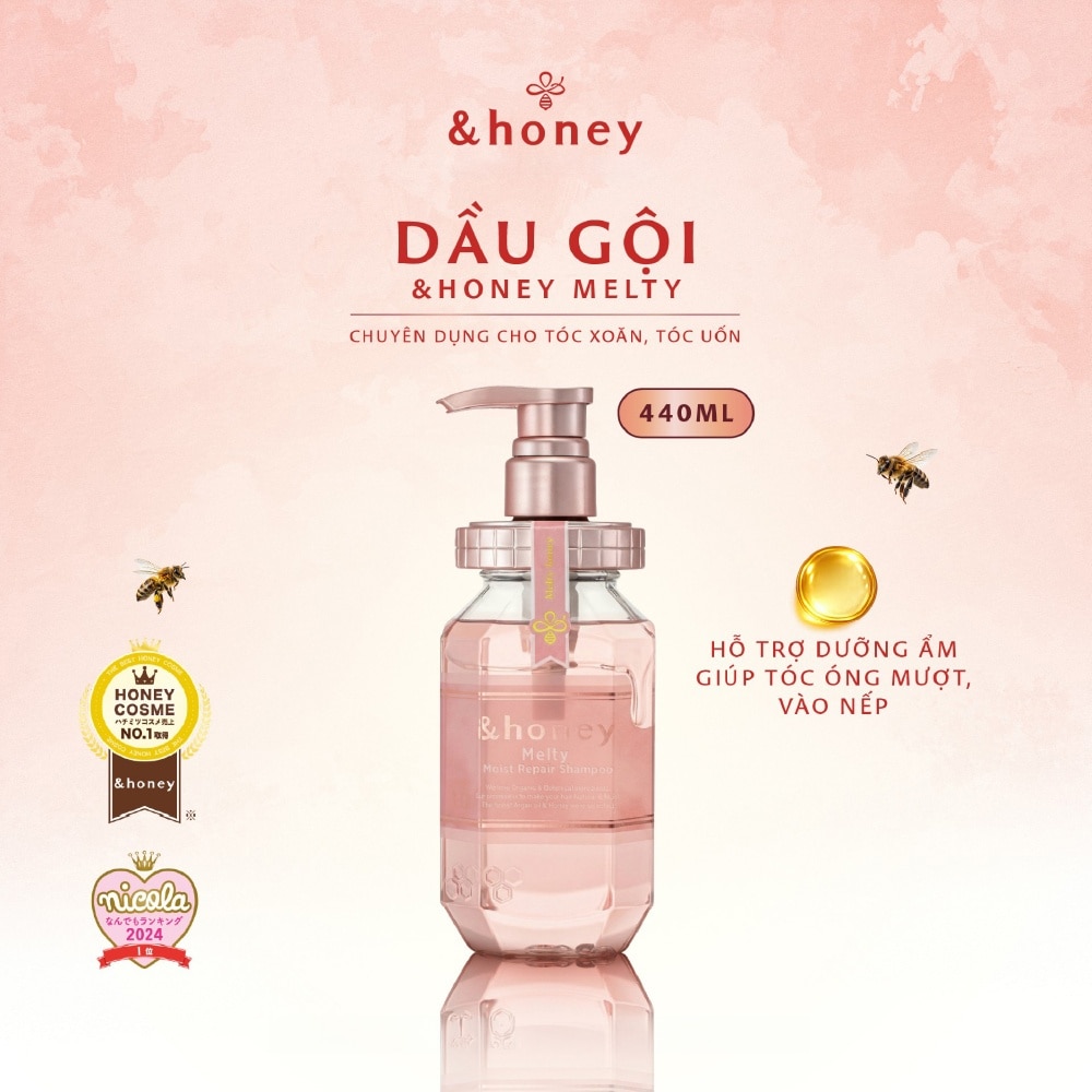Dầu Gội &Honey Melty Moist Repair Shampoo 1.0 Dưỡng Tóc Suôn Mượt Vào Nếp 440ml image