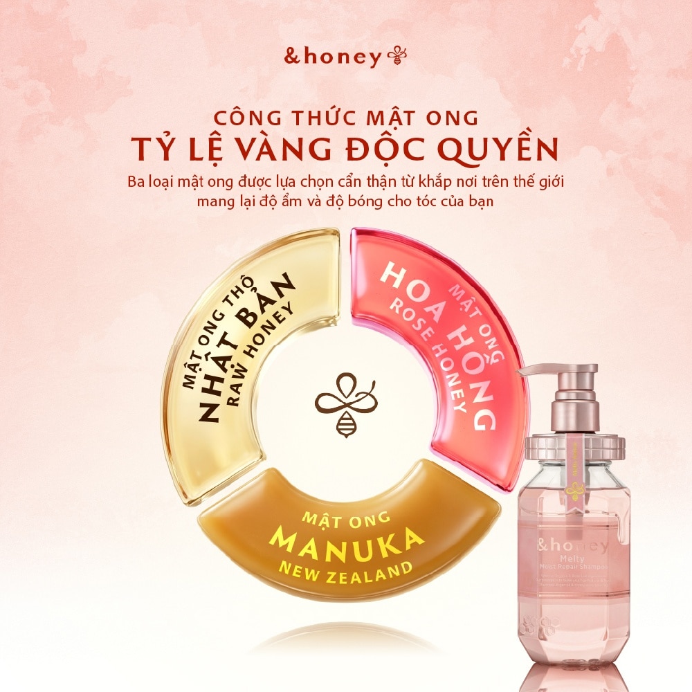 Dầu Gội &Honey Melty Moist Repair Shampoo 1.0 Dưỡng Tóc Suôn Mượt Vào Nếp 440ml image