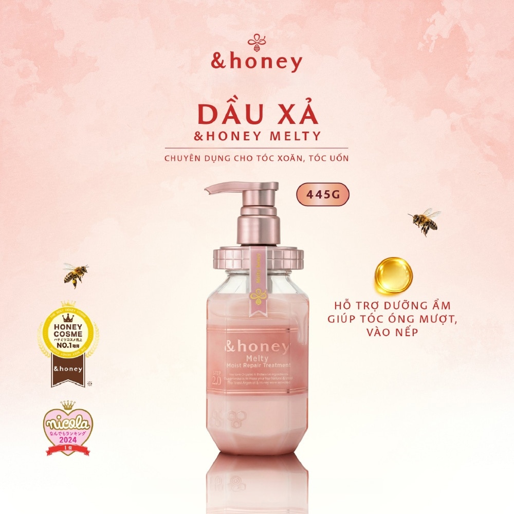 Dầu Xả &Honey Melty Moist Repair Treatment 2.0 Dưỡng Tóc Suôn Mượt Vào Nếp 445g image