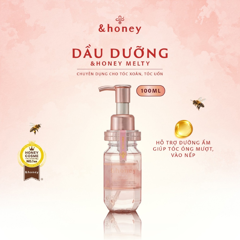 Dầu Dưỡng Tóc &Honey Melty Moist Repair Oil 3.0 Suôn Mượt Vào Nếp 100ml image