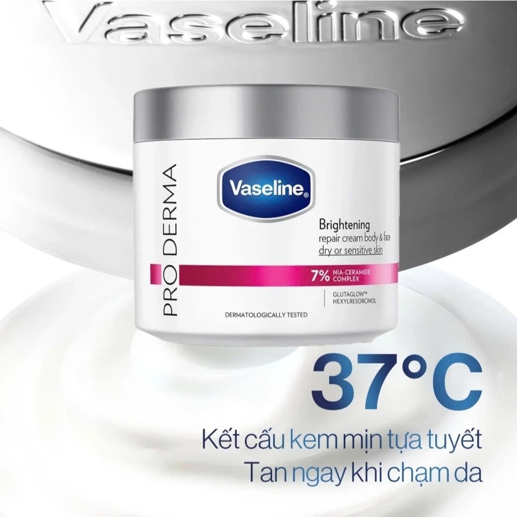 Kem Dưỡng Sáng Da Cho Mặt Và Cơ Thể Vaseline Pro Derma Brightening Repair Cream Body & Face 360g image