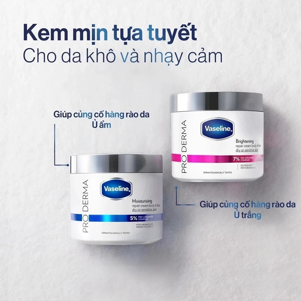Kem Dưỡng Sáng Da Cho Mặt Và Cơ Thể Vaseline Pro Derma Brightening Repair Cream Body & Face 360g image