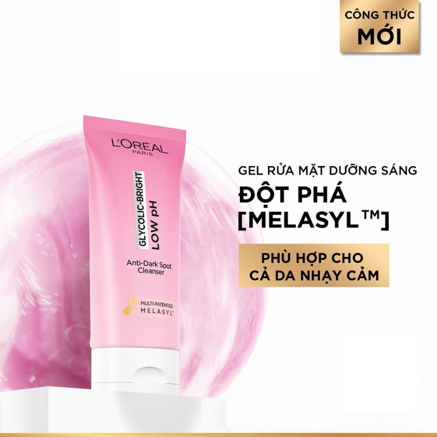 Sữa Rửa Mặt L'oreal Glycolic Bright Low pH Anti Dark Spot Cleanser 90ml image