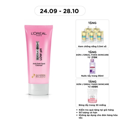 L'OREAL PARIS Sữa Rửa Mặt L'oreal Glycolic Bright Low pH Anti Dark Spot Cleanser 90ml image