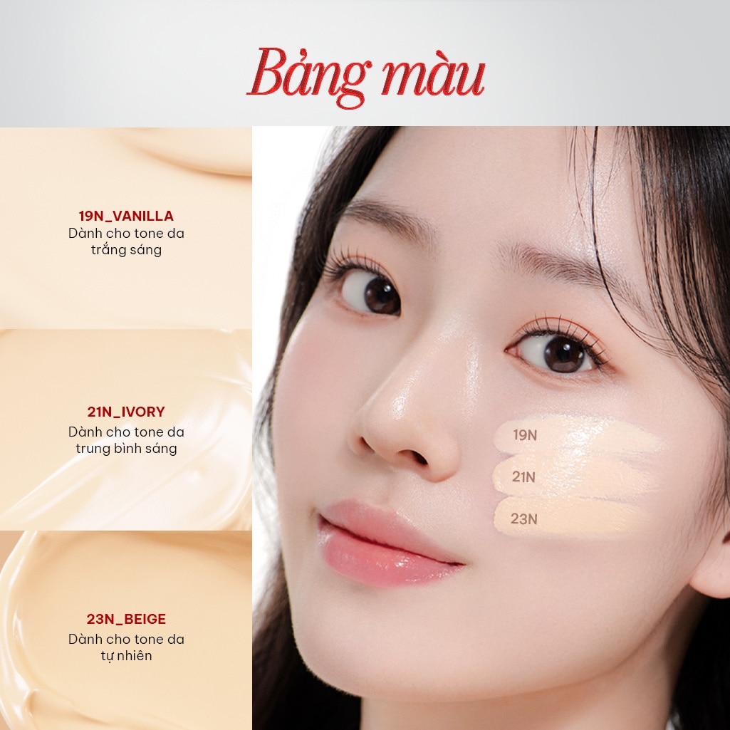 Phấn Nước Chống Nắng Và Che Khuyết Điểm BOM Glow Layer Mesh Cushion SPF50+ PA++++ 15g . image