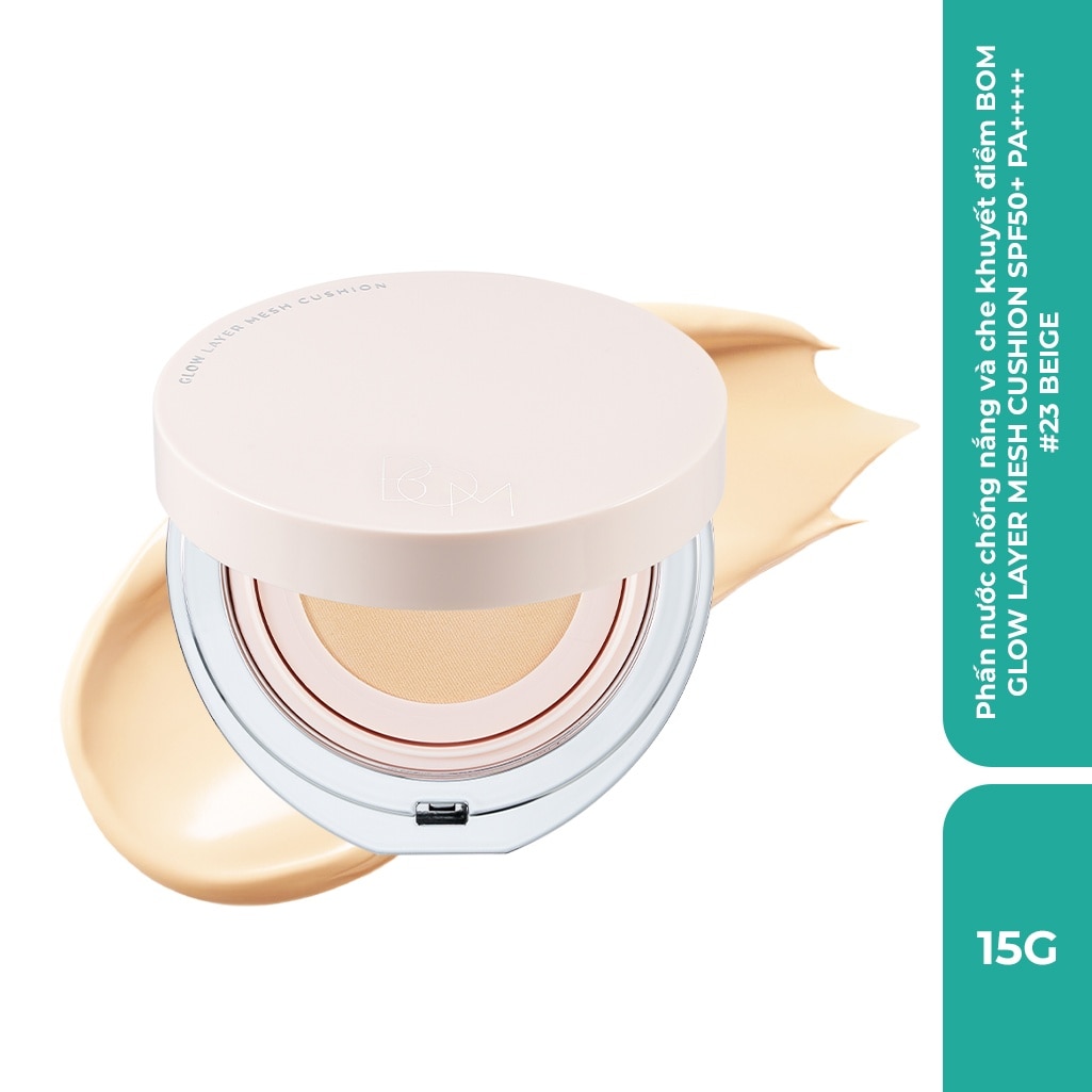 Phấn Nước Chống Nắng Và Che Khuyết Điểm BOM Glow Layer Mesh Cushion SPF50+ PA++++ 15g . image