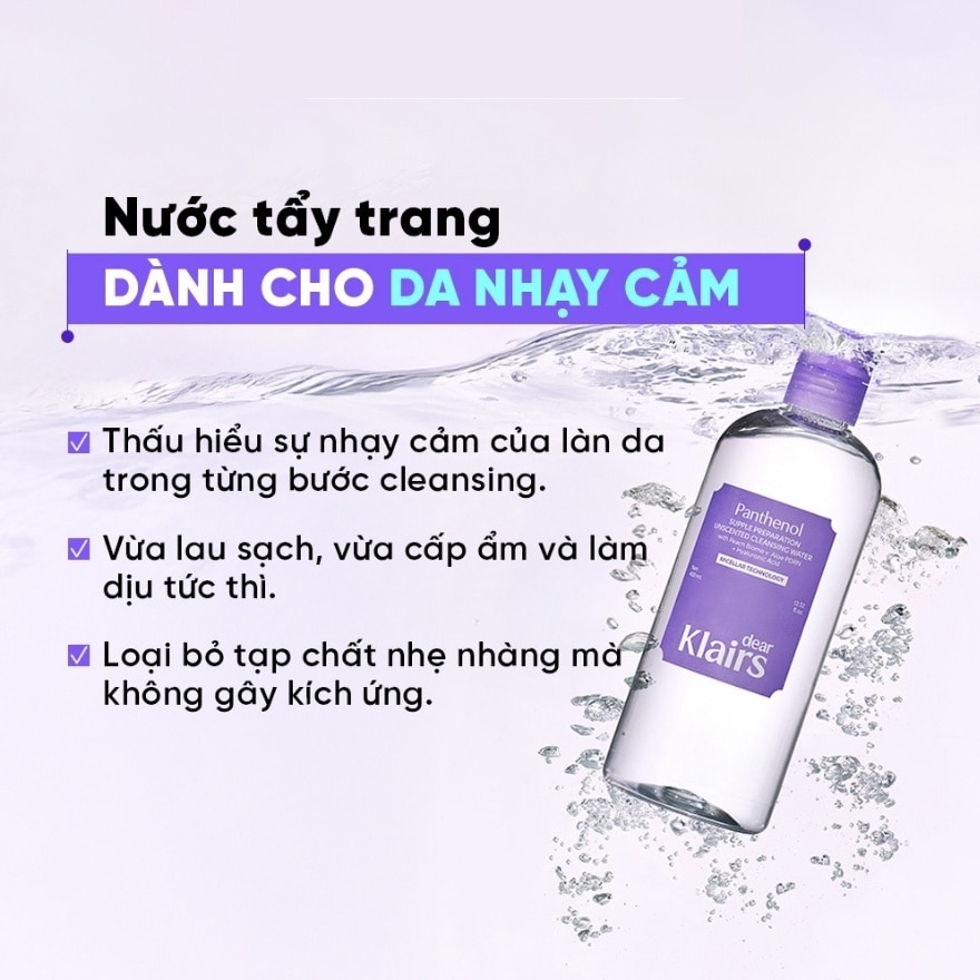 Nước Tẩy Trang Dear Klairs Supple Preparation Unscented Cleansing Water 400ml image