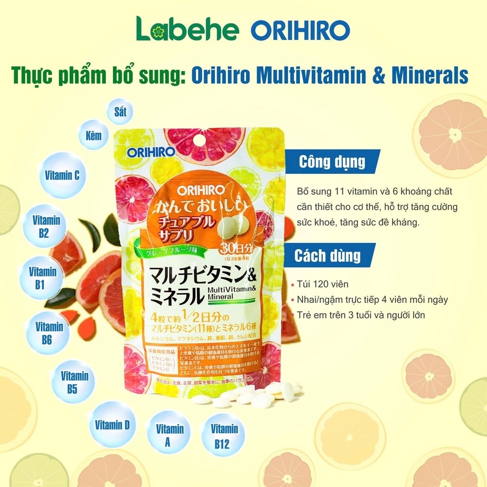 Thực Phẩm Bổ Sung Orihiro Multivitamin & Mineral 120 Viên image