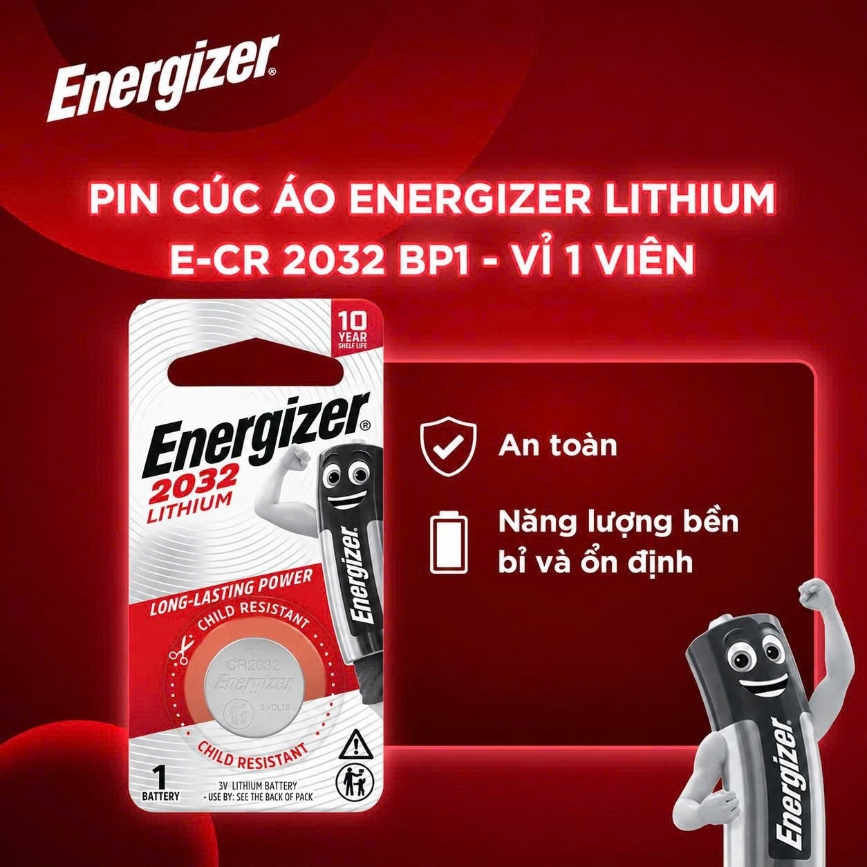 Pin Đồng Xu Energizer 2032 BP1 Lithium 1Pcs image