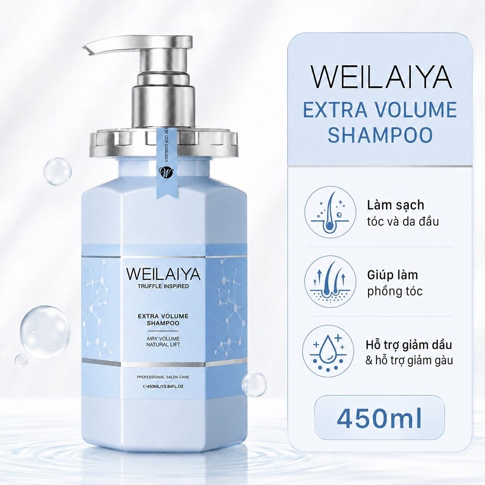 Dầu Gội Weilaiya Extra Volume Shampoo Nấm Truffle 450ml image