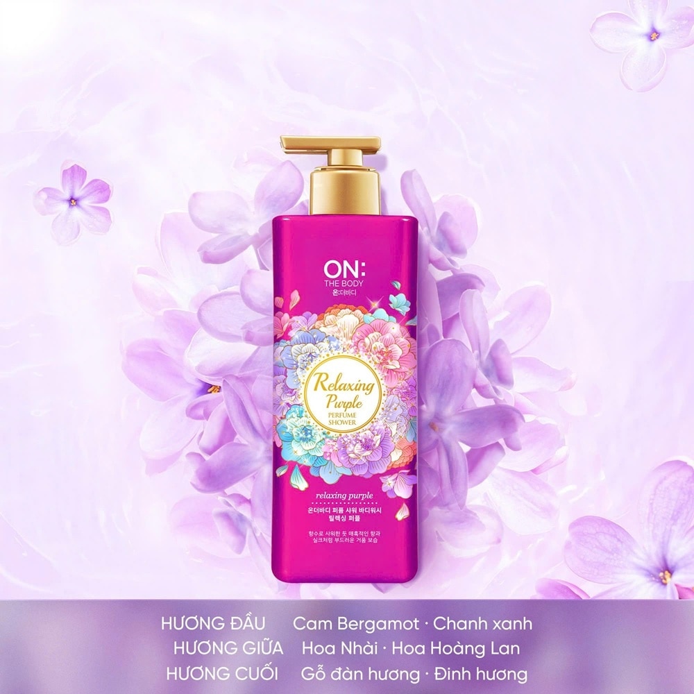 Sữa Tắm On The Body Perfume Body Wash Relaxing Purple 500g image