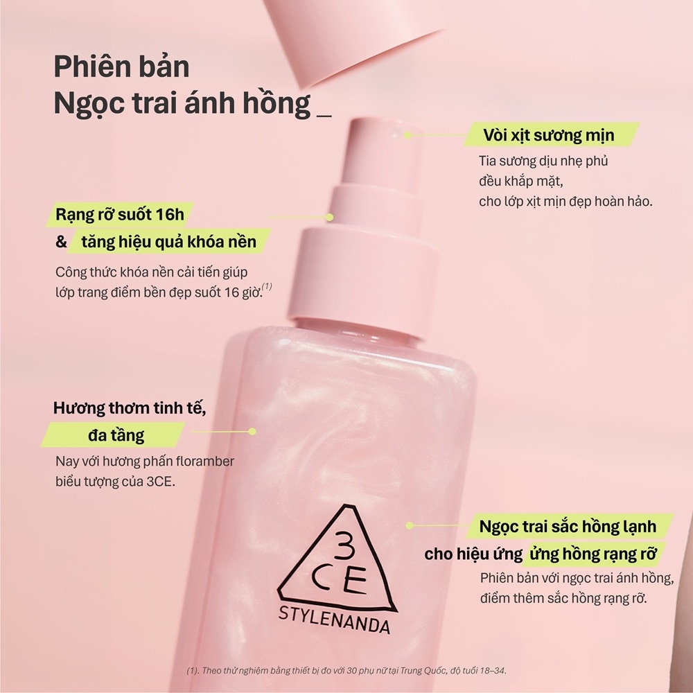 Xịt Khóa Nền 3CE Shimmer Setting Mist 95ml image