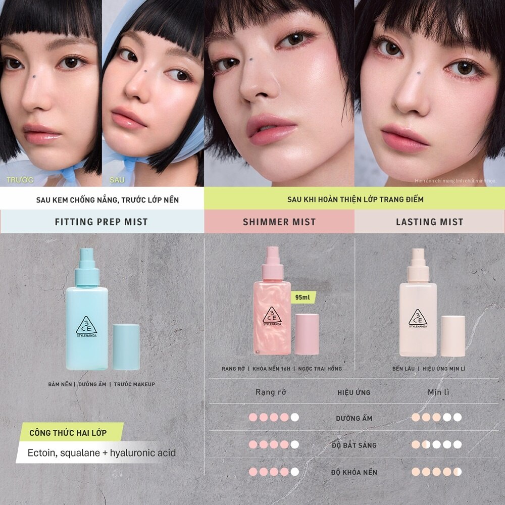 Xịt Dưỡng 3CE Fitting Prep Mist 95ml image